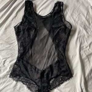 Lace and mesh teddy